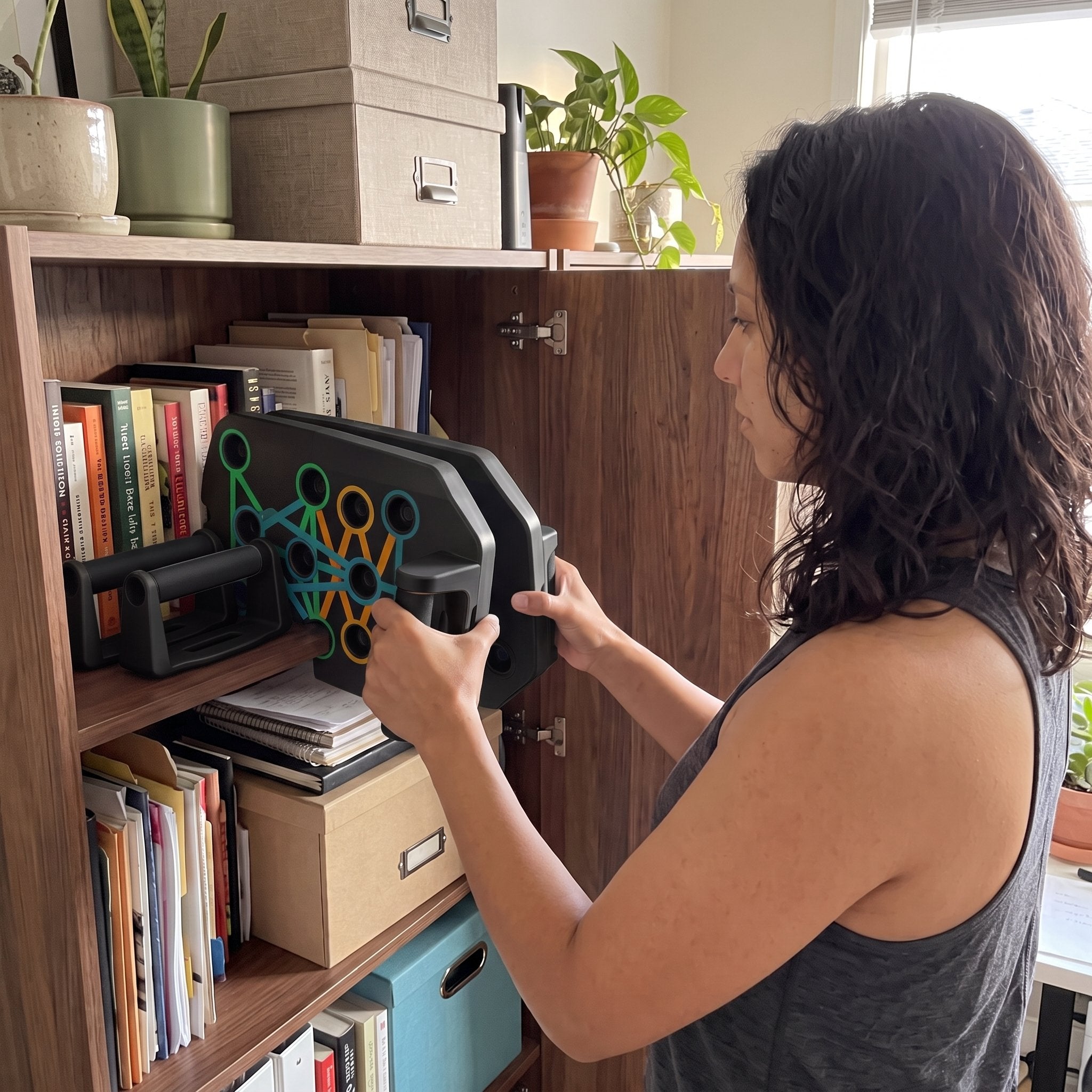 Rep Ready folding push-up board in a home workout moment 5