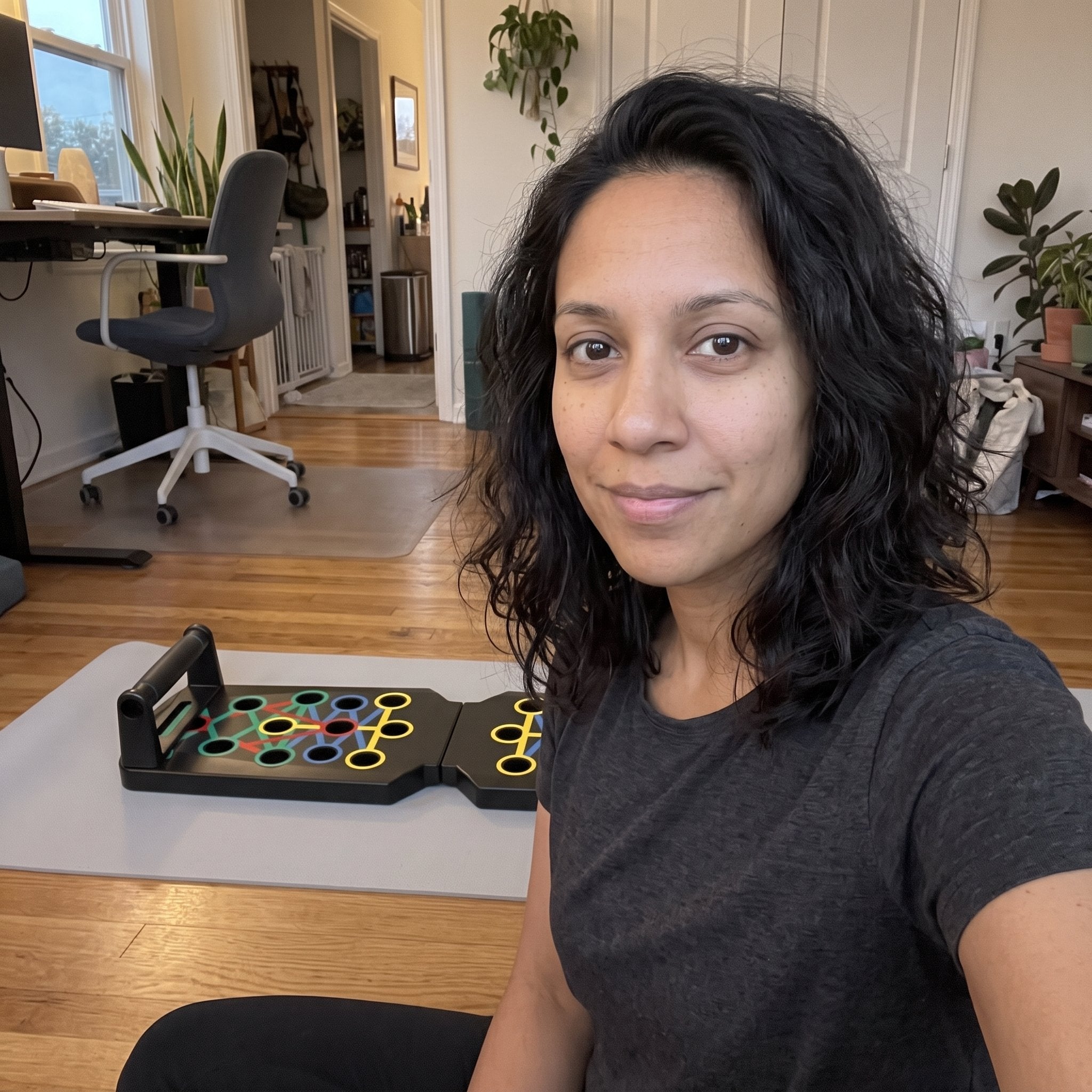 Rep Ready folding push-up board in a home workout moment 8